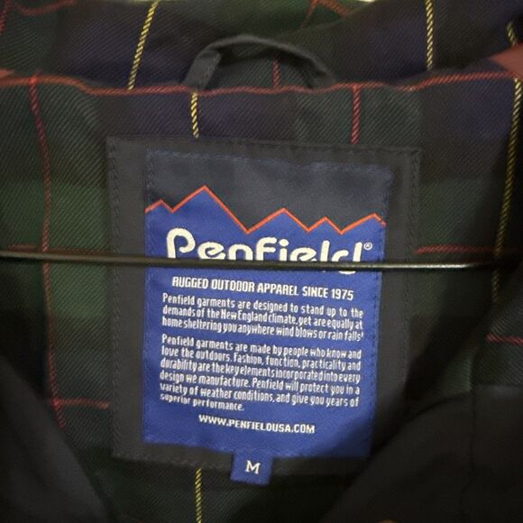 Penfield Women's Rain Jacket Coat Navy Blue Canvas Hooded Medium Water Resistant - Picture 4 of 6